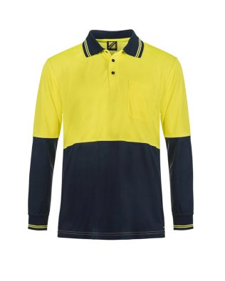 Custom Workcraft HI VIS TWO TONE LS POLO CB