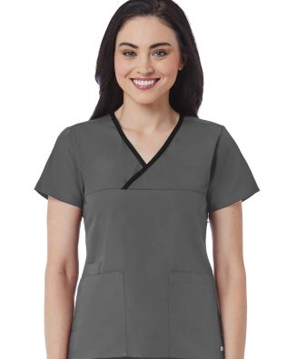 Maevn Core – Women’s Contrast Mock Wrap Top C3-1026R