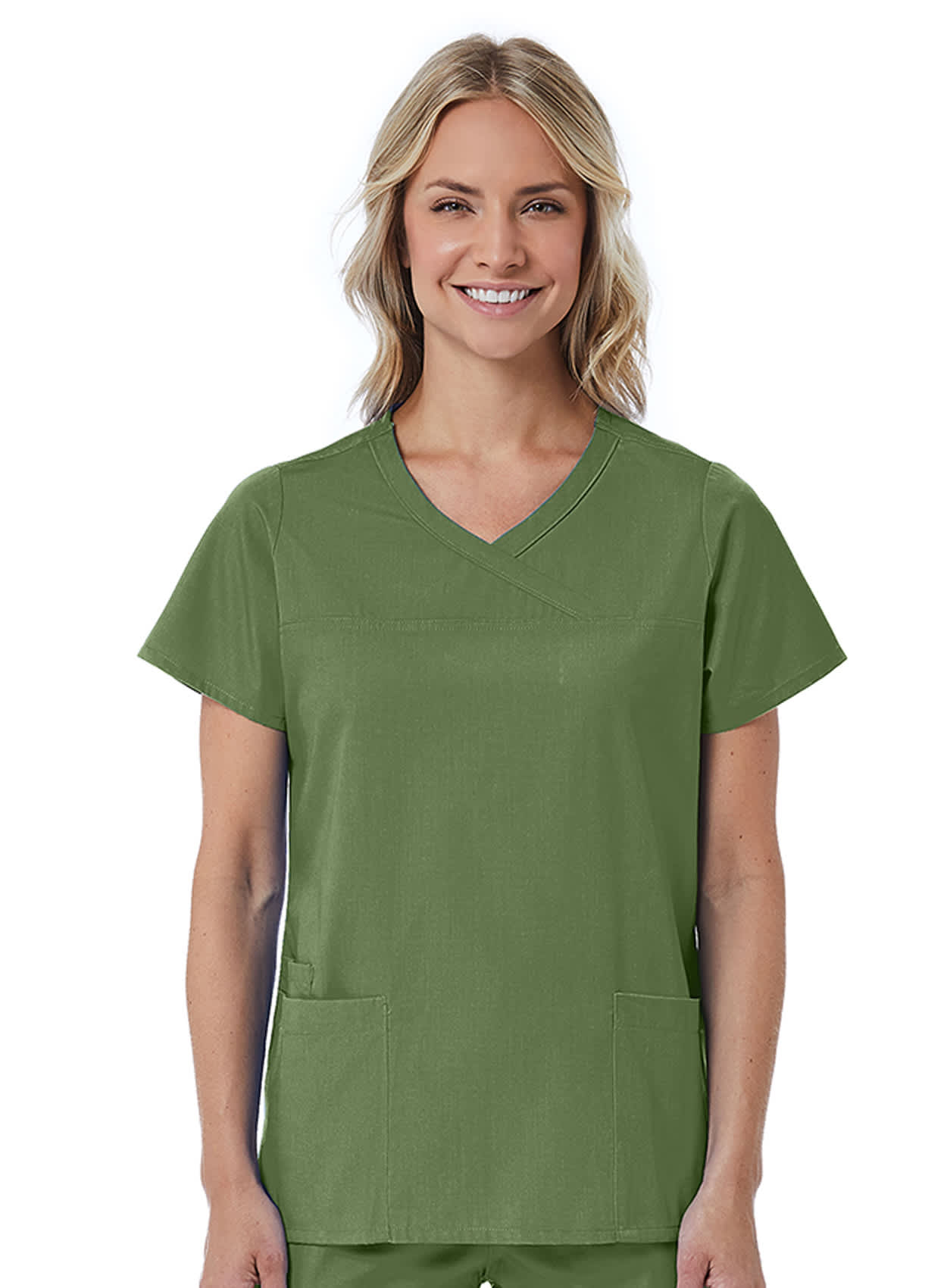 Red Panda - Women's Curved Mock Wrap Top C3-1726R