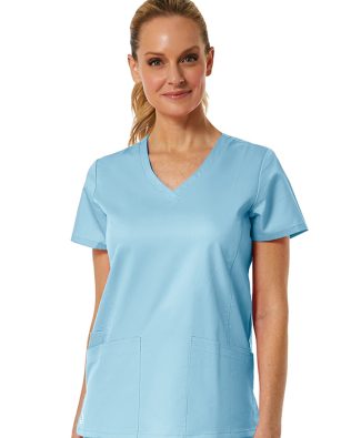 Maevn Eon – Women’s Back Mesh Panel Shaped V – Neck Top C3-1738R-2XL-3XL