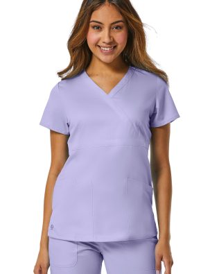 Maevn Eon – Women’s Back Mesh Panel Mock Wrap Top C3-1748R