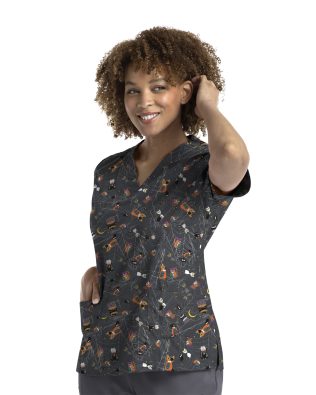 Maevn Prints – Printed Curved V – Neck Top C3-1767R-4XL-5XL