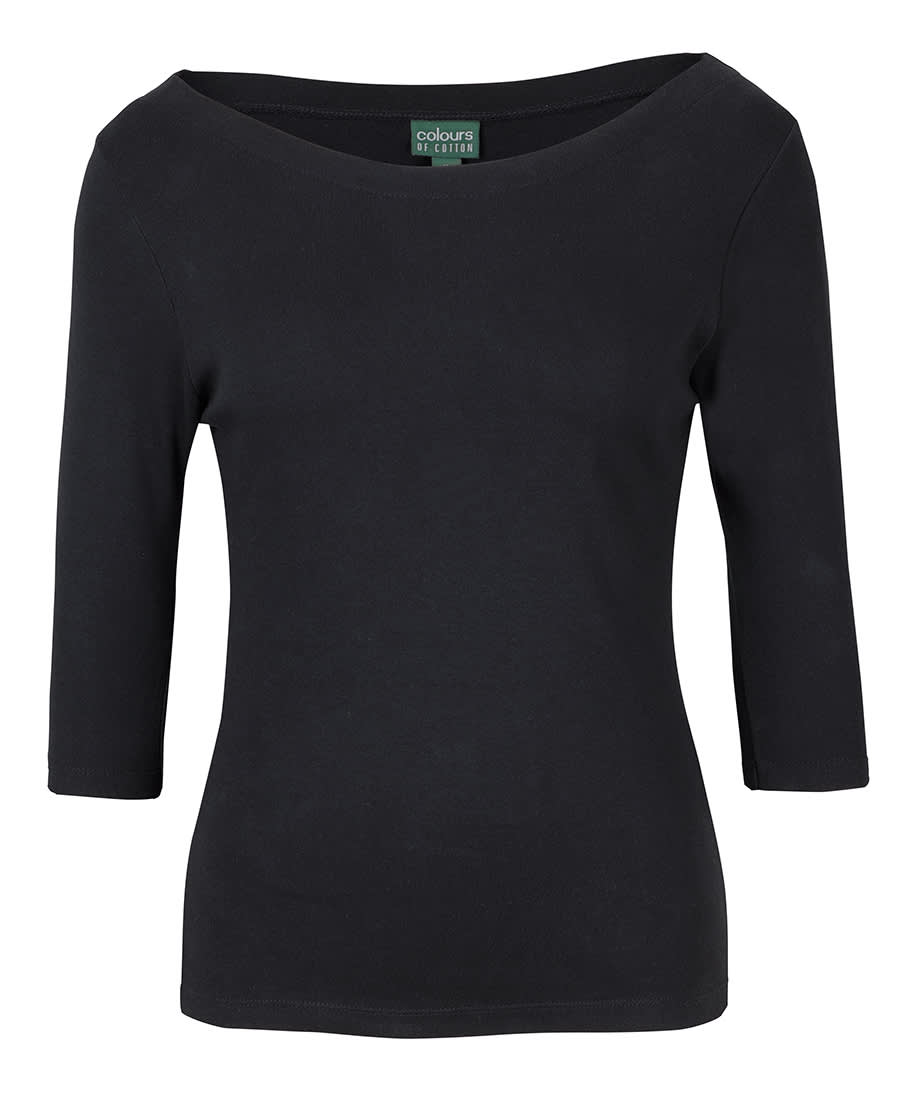 C of C Ladies 3/4 Sleeve Boat Neck Tee JB-1BT3