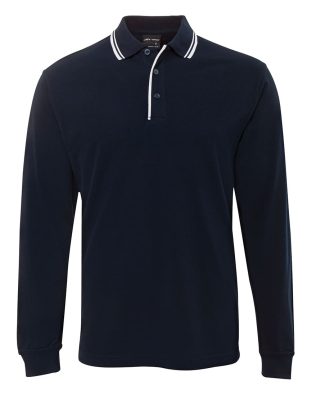 JB’s L/S C/Trast Polo Navy/White JB-210XC