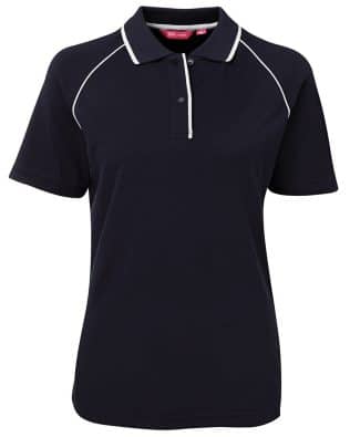 JB’s Ladies Raglan Polo Navy/White JB-2LRP