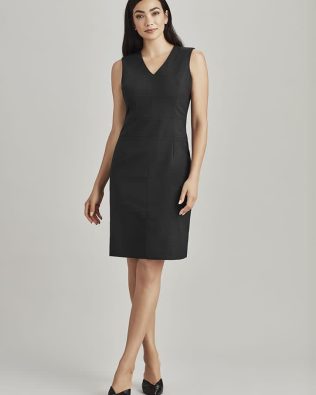 Custom Biz Corporates Womens Comfort Wool Stretch Sleeveless V-Neck Dress FA-34021