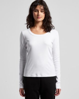 Custom AS Colour Wo’s Organic Rib L/S Tee AS-4075
