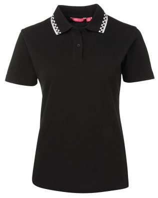 JB’s Ladies Chef Polo Black/White JB-5LP