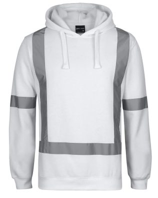 JB’s Fleece Hoodie With Reflective Tape White JB-6BNH