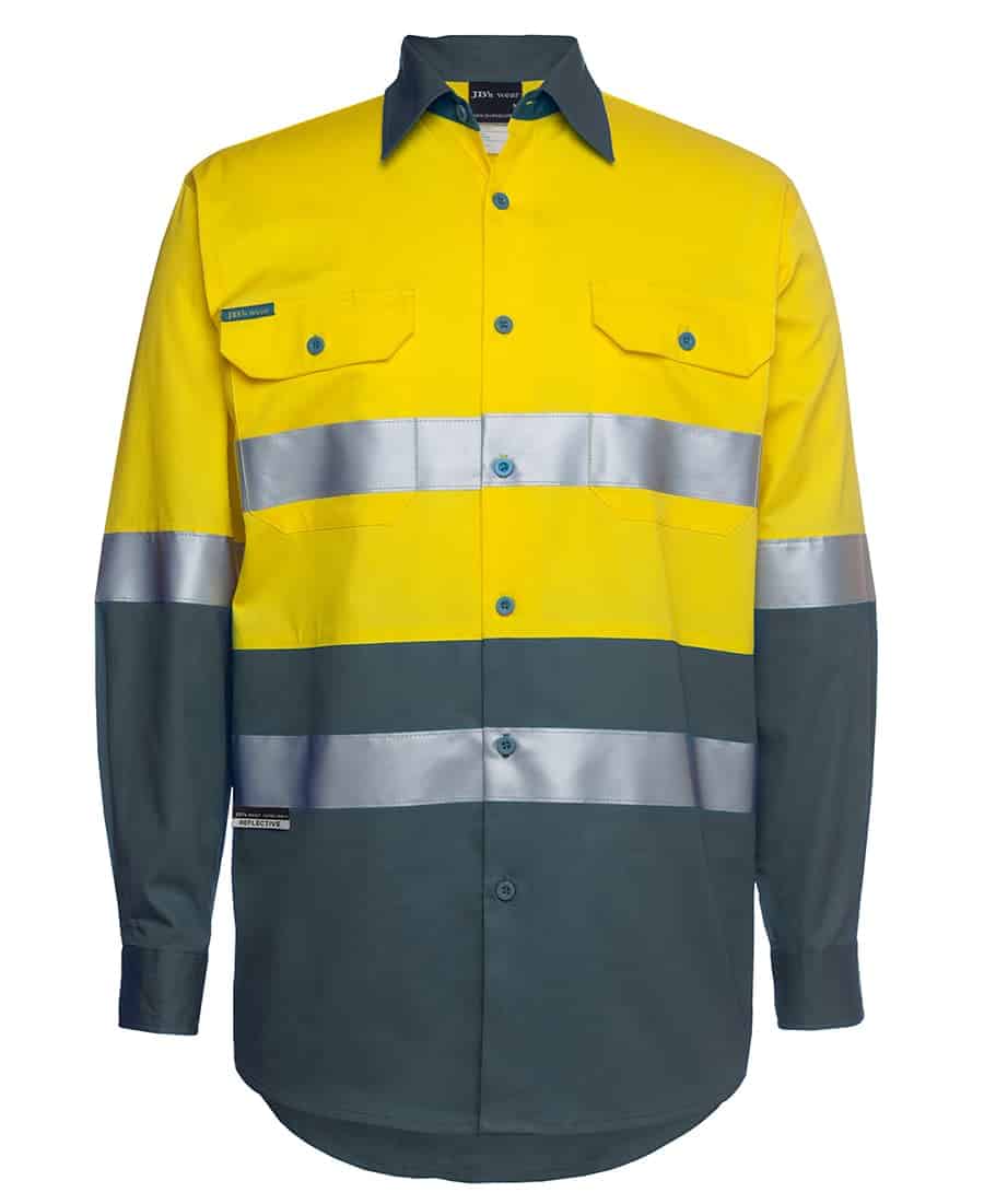 Jb’s Hi Vis L/s (d+n) 150g Work Shirt
