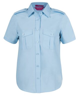 JB’s Ladies S/S Epaulette Shirt White JB-6ESS1