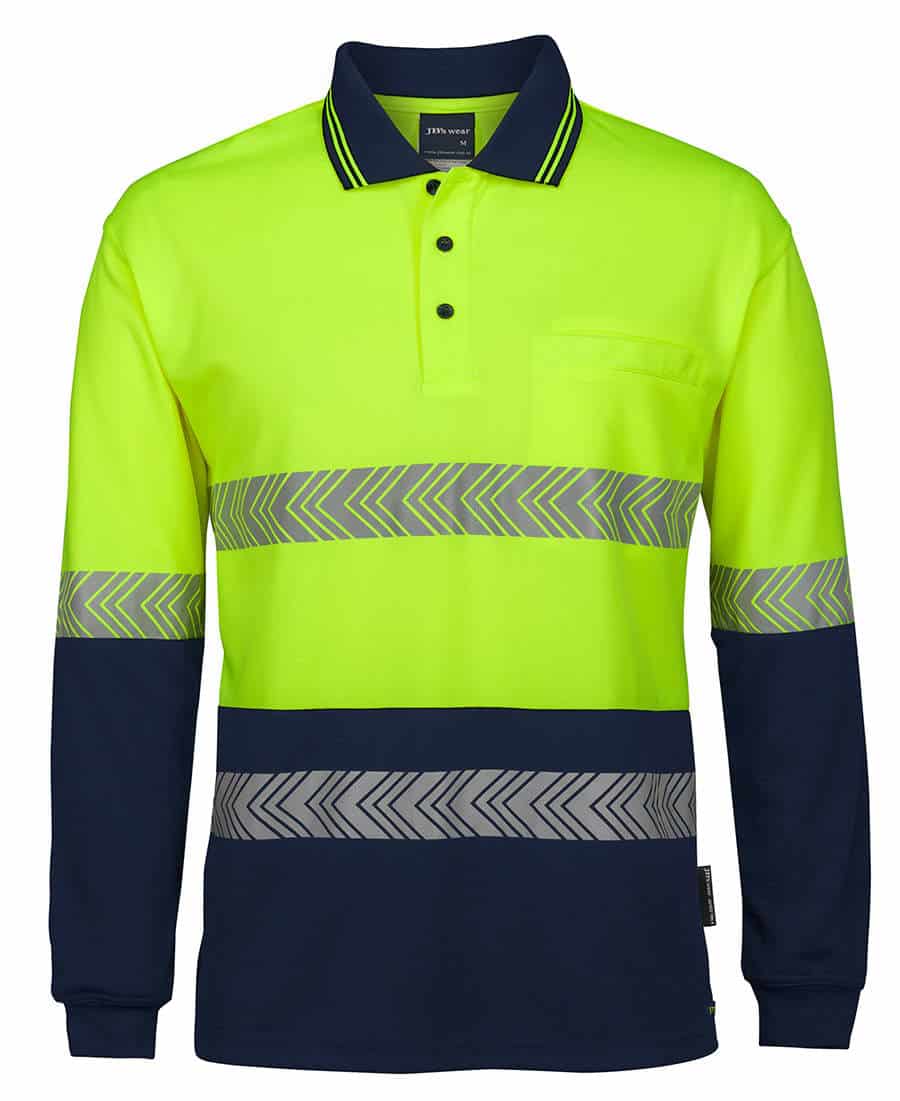 Jb’s Hi Vis L/s Segmented Tape Polo