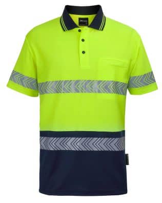 JB’s Hv S/S D+N C/Back Segmented Tape Polo Lime/Navy JB-6HMSS
