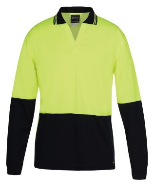 JB’s Hv 4602.1 L/S Non Button Polo Lime/Navy JB-6HNBL