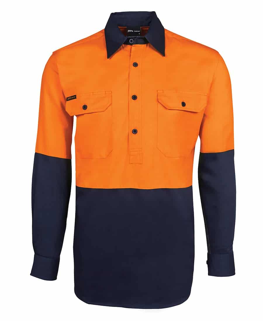 Jb’s Hi Vis Close Front L/s 190g Work Shirt