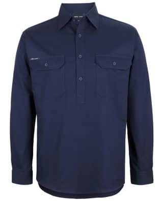 JB’s Close Front L/S 150 G Work Shirt Navy JB-6WLCF
