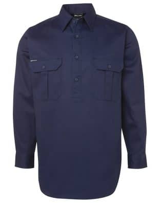 JB’s Close Front L/S Work Shirt Navy JB-6WSCF