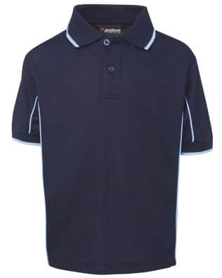 Podium Kids S/S Piping Polo Navy/White JB-7PIPS