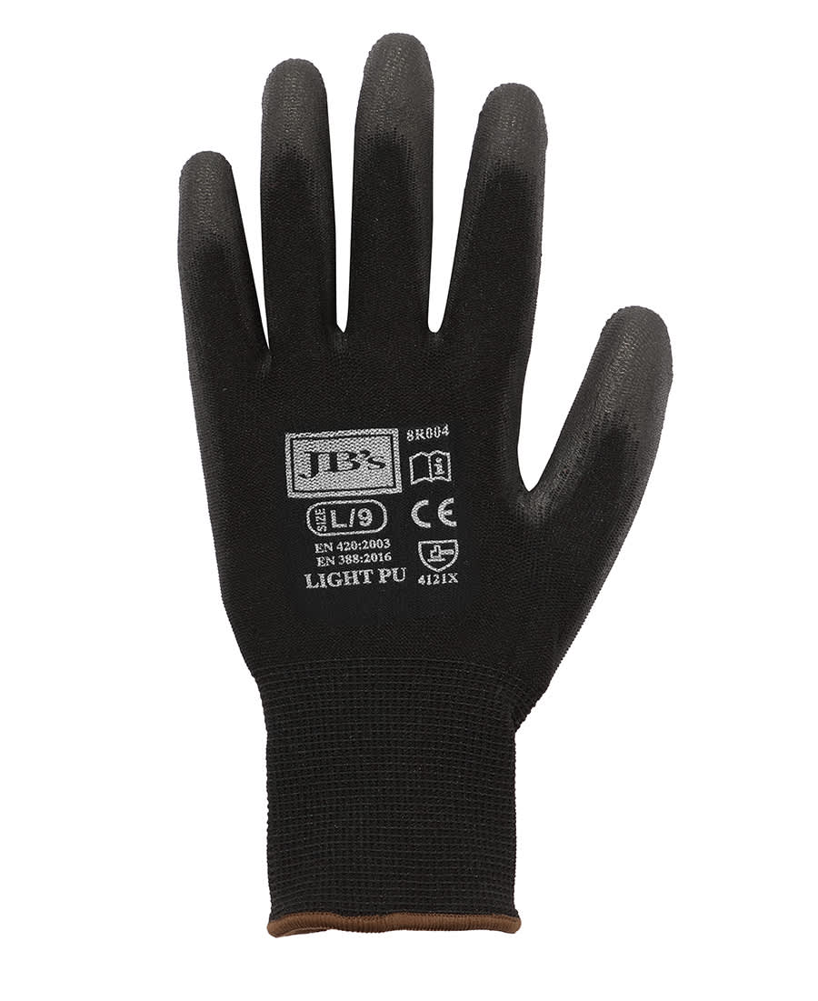 JB's Black Light Pu Breathable Glove (12 Pk) JB-8R004