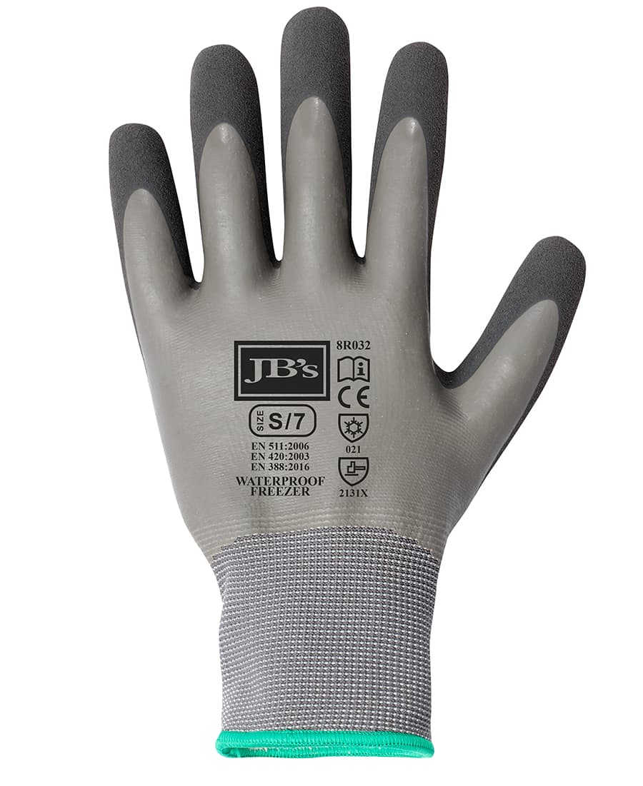 JB's W/Proof Latex Coat Freezer Glove 5 Pk Grey/Char JB-8R032