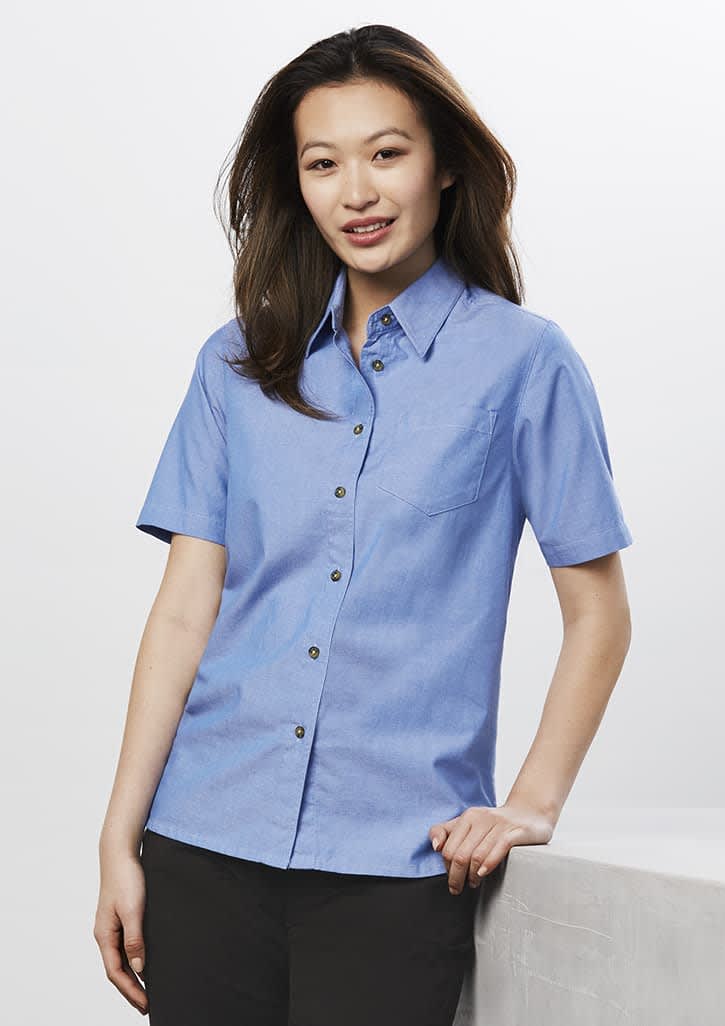 Womens Chambray Short Sleeve Shirt FA-LB6200