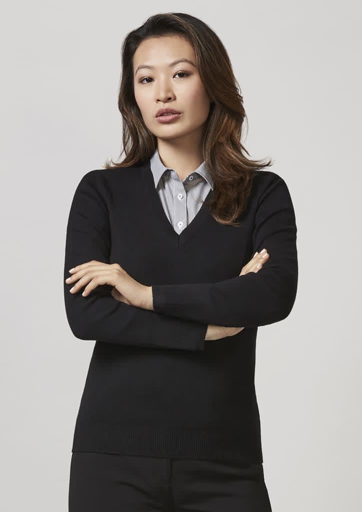 Womens V-neck Knit Pullover