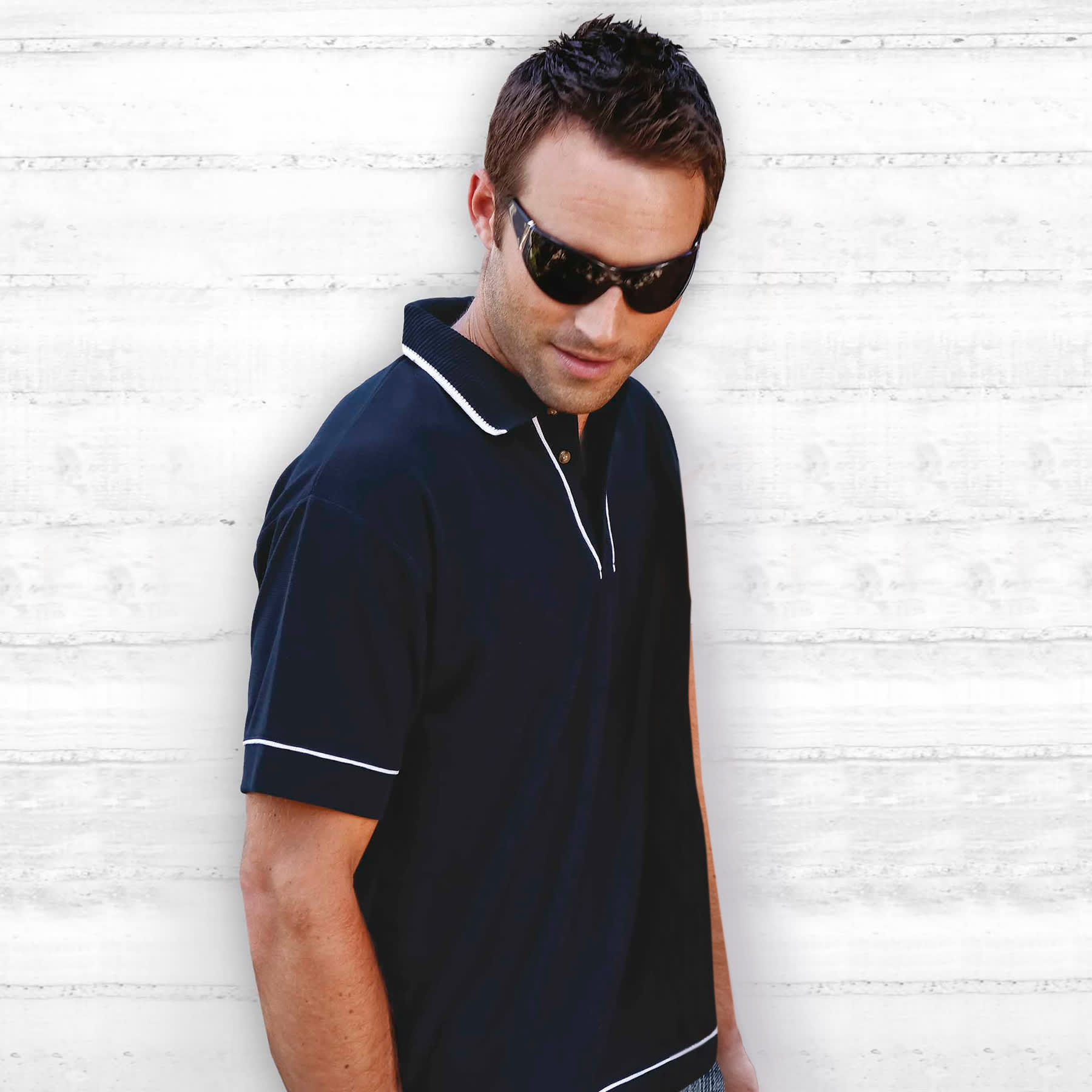 Retro Waffle Polo – Mens