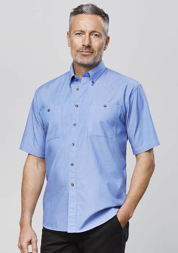 Mens Chambray Short Sleeve Shirt FA-SH113