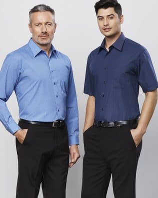 Custom Biz Collection Mens Micro Check Short Sleeve Shirt FA-SH817