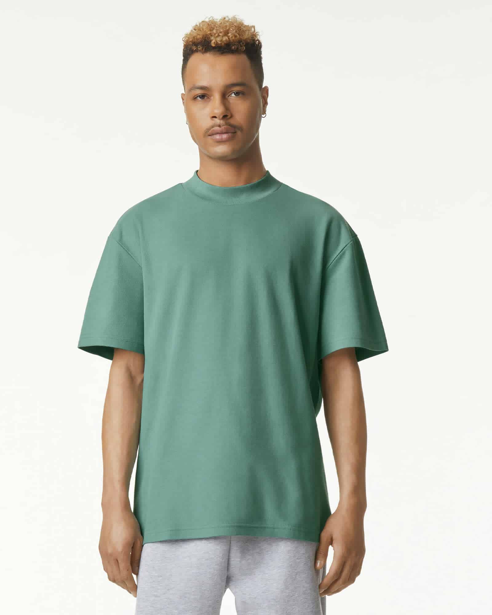 American Apparel Unisex Pique Mockneck T-shirt