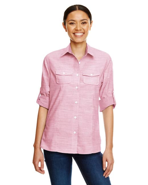 Ladies L-S Texture Woven Shirt C3-B5247