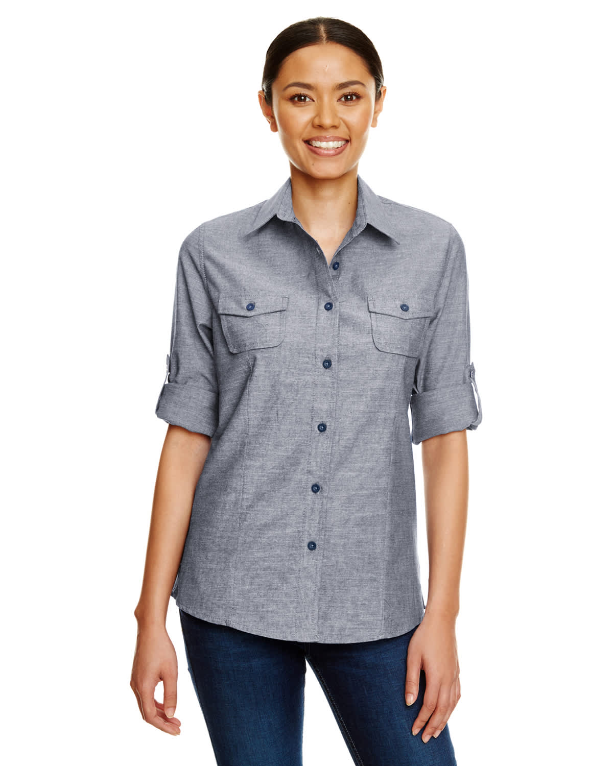 Ladies L-s Chambray Shirt