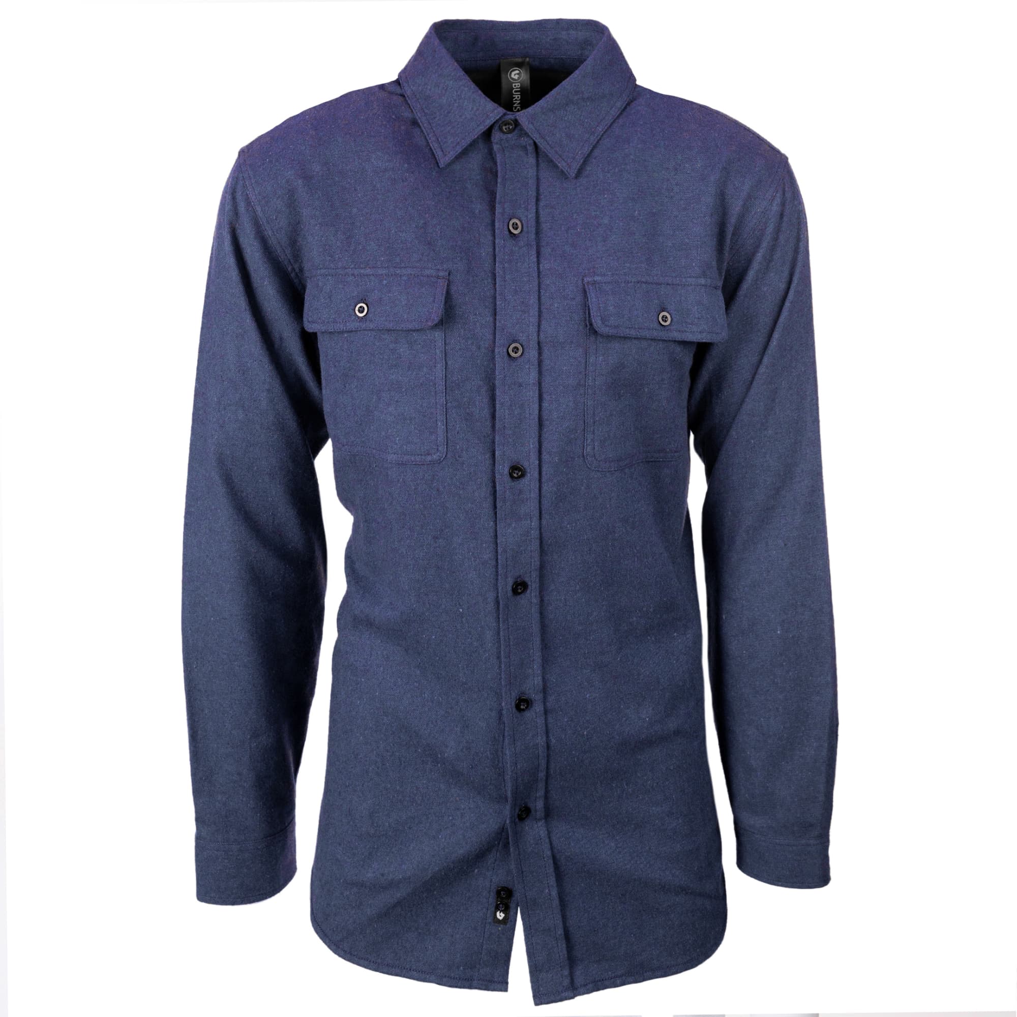 Mens L-s Solid Flannel Shirt