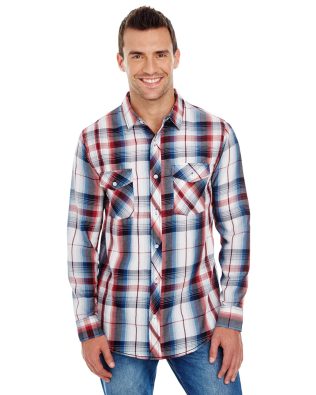 Custom Burnside Apparel Mens L-S Plaid Woven Shirt C3-B8202