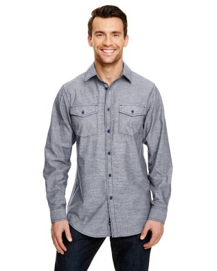 Custom Burnside Apparel Mens L-S Chambray Shirt C3-B8255