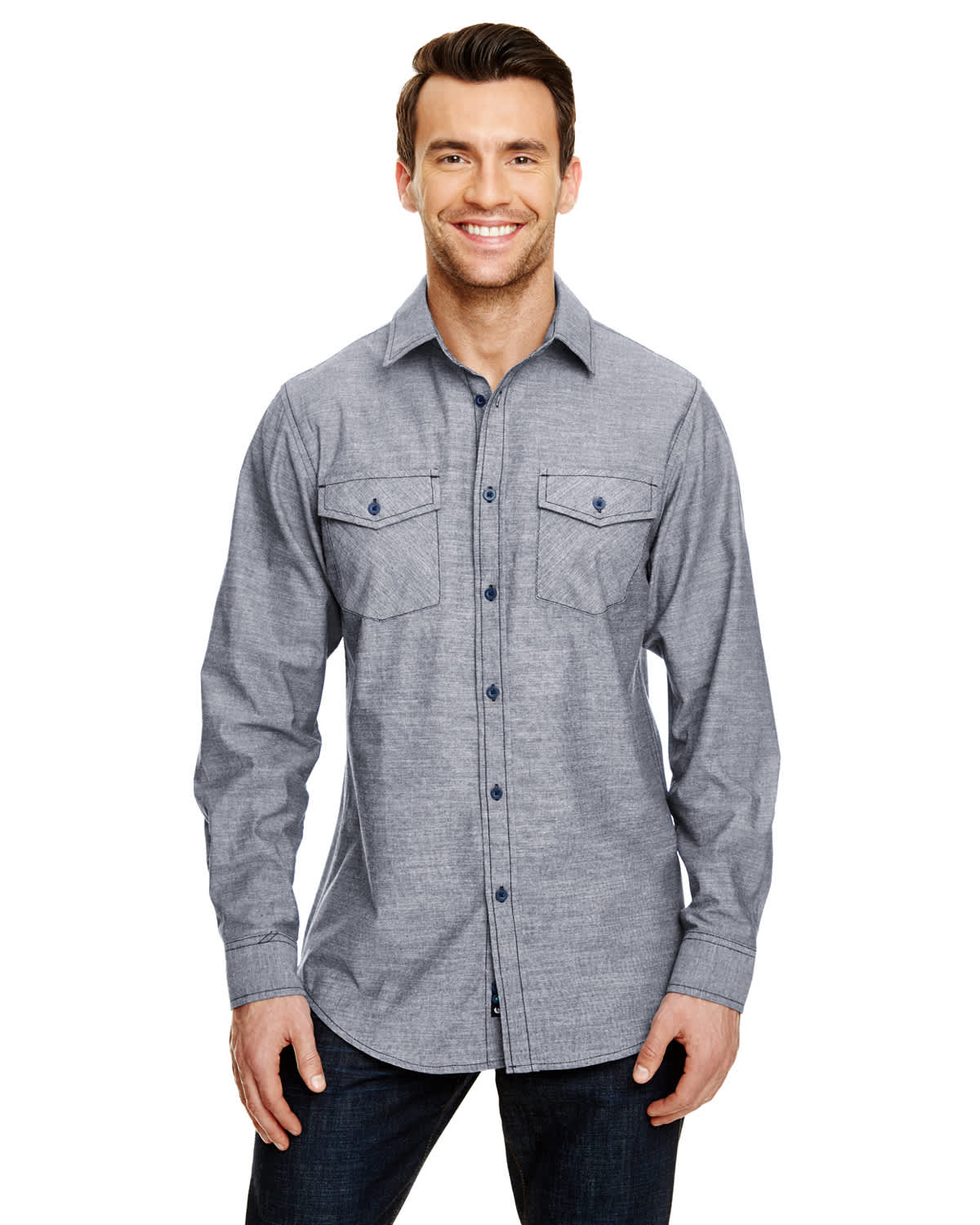 Mens L-s Chambray Shirt
