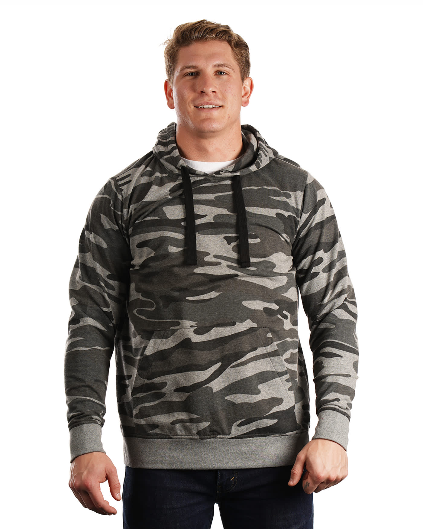 Mens French Terry Hoodie Pullover C3-B8605