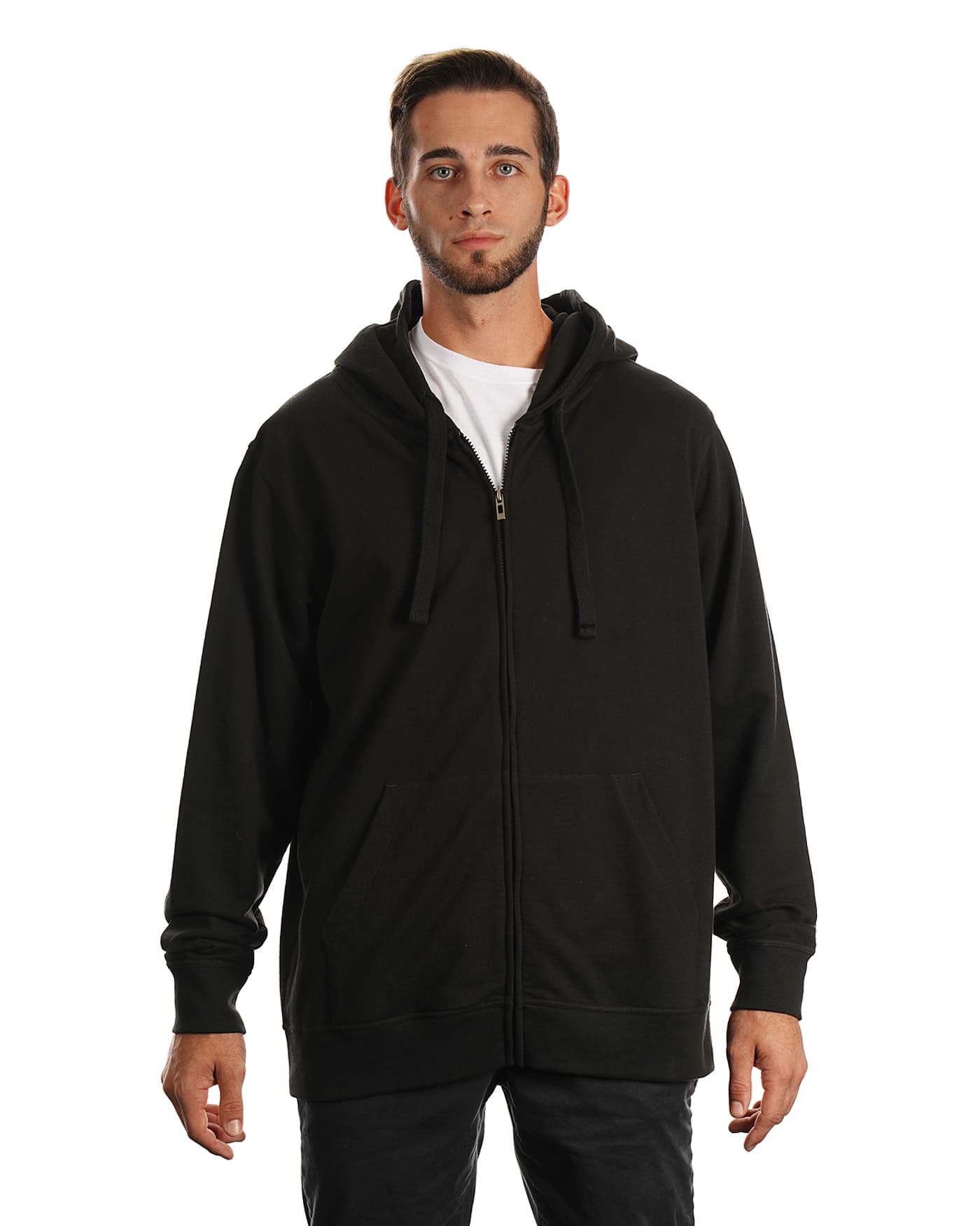 Mens French Terry Zip Hoodie - Solid C3-B8615-SOLID