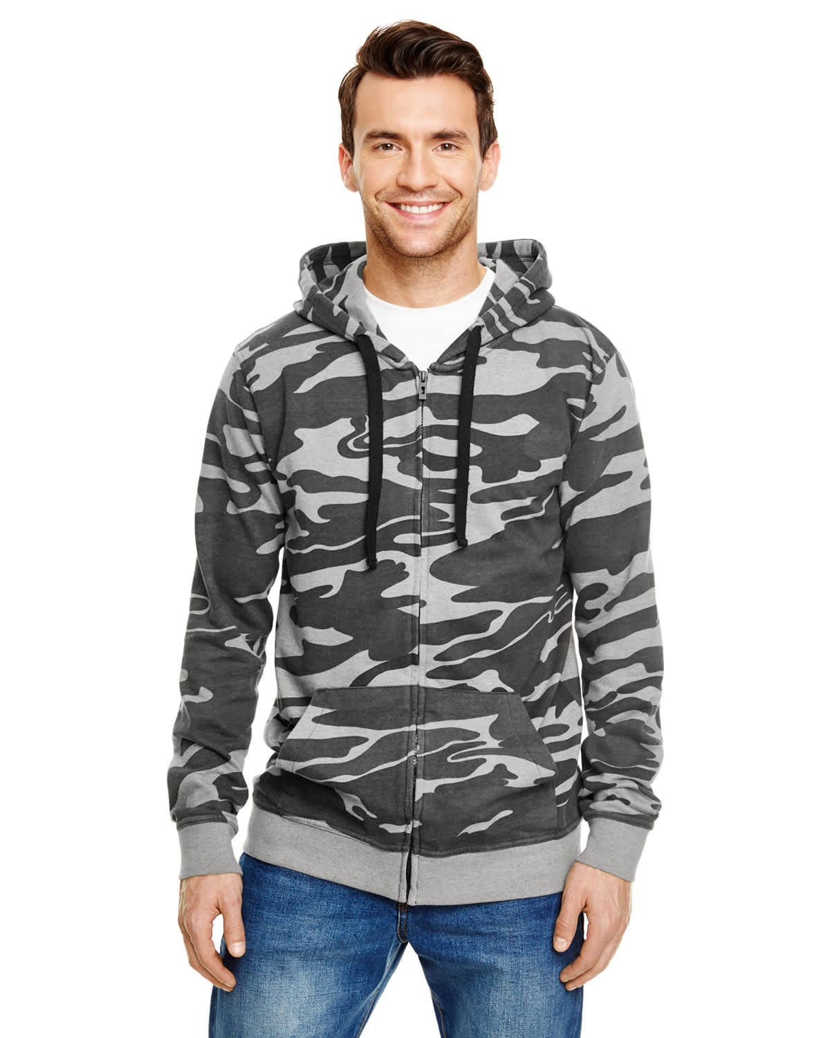 Mens French Terry Zip Hoodie - Print