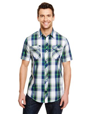 Custom Burnside Apparel Mens S-S Plaid Woven Shirt C3-B9202-2XL-3XL