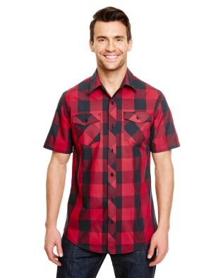 Custom Burnside Apparel Mens Buffalo S-S Plaid Shirt C3-B9203