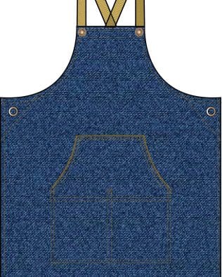 Custom Chefscraft- DENIM BIB APRON WITH POUCH PKT