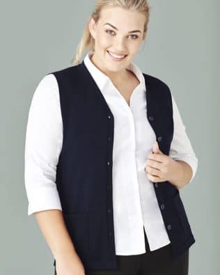 Custom Biz Care Womens Button Front Knit Vest FA-CK961LV