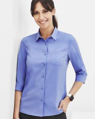 Custom Biz Care Womens Florence Plain 3/4 Sleeve Shirt FA-CS951LT