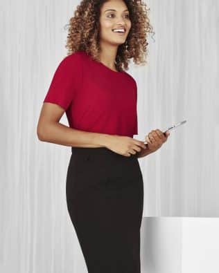 Custom Biz Care Womens Marley Short Sleeve Jersey Top FA-CS952LS