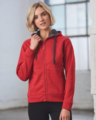 Shiny Ladies’ Full Zip Contrast Fleece Hoodie SH-FL18