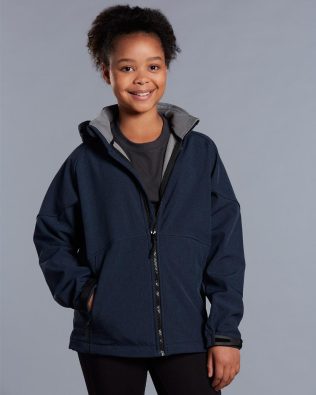 Shiny Kids’ Softshell Full Zip Hoodie SH-JK33K