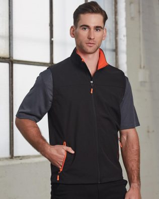 Shiny Men’s Softshell Contrast Vest SH-JK45