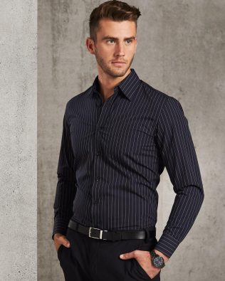 Shiny Men’s Pin Stripe Long Sleeve Shirt SH-M7222