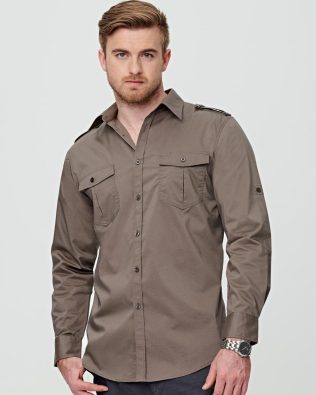 Shiny Men’s Long Sleeve Military Shirt SH-M7912